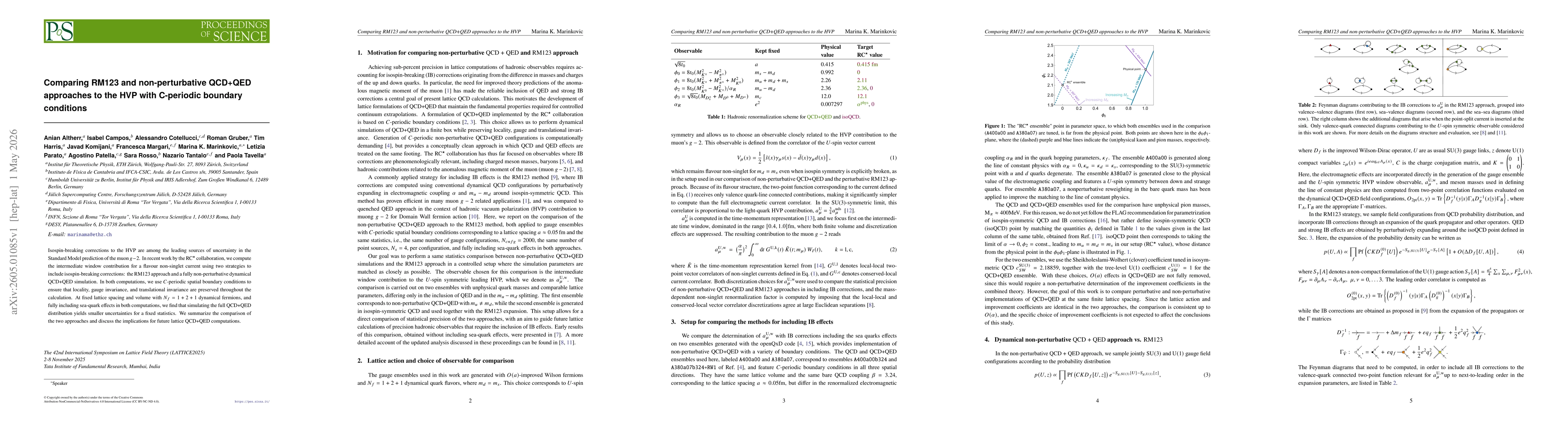 Thumbnail for Comparing RM123 and non-perturbative QCD+QED approaches to the HVP with C-periodic boundary conditions