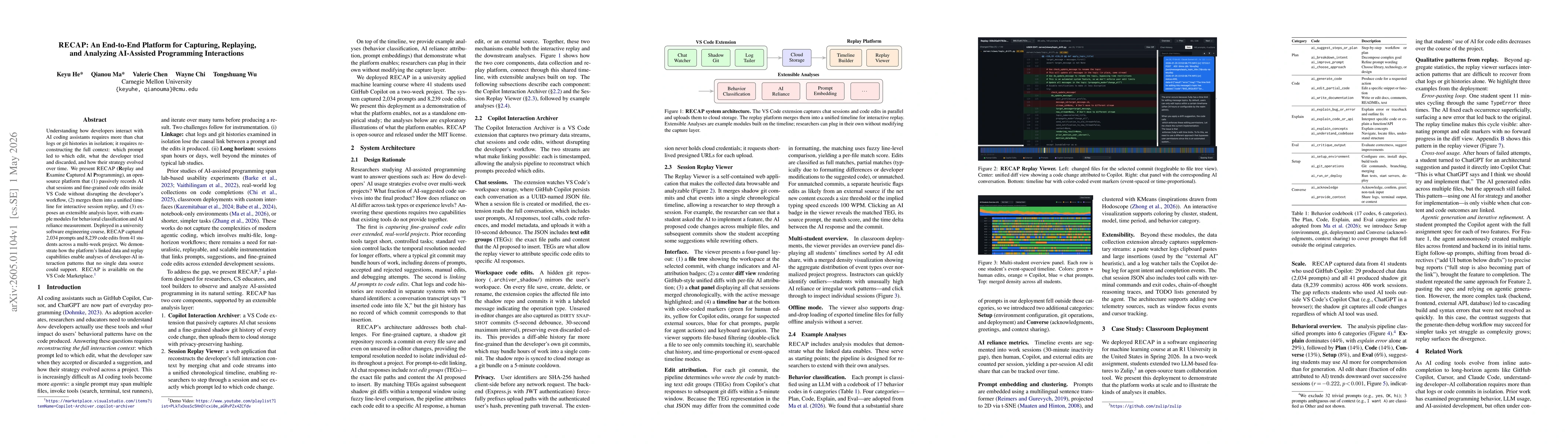 Thumbnail for RECAP: An End-to-End Platform for Capturing, Replaying, and Analyzing AI-Assisted Programming Interactions