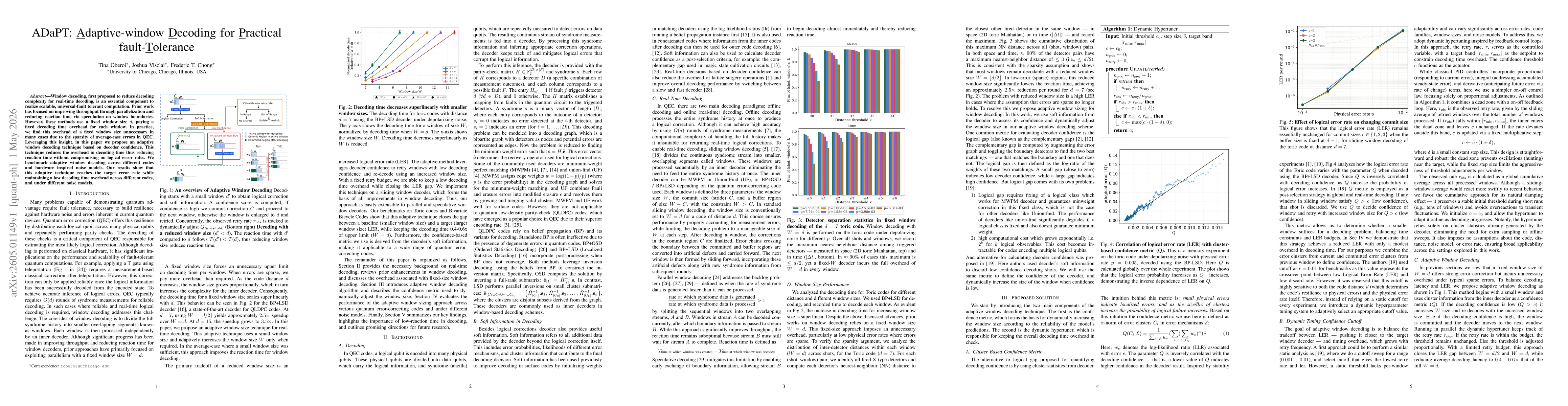 Thumbnail for ADaPT: Adaptive-window Decoding for Practical fault-Tolerance