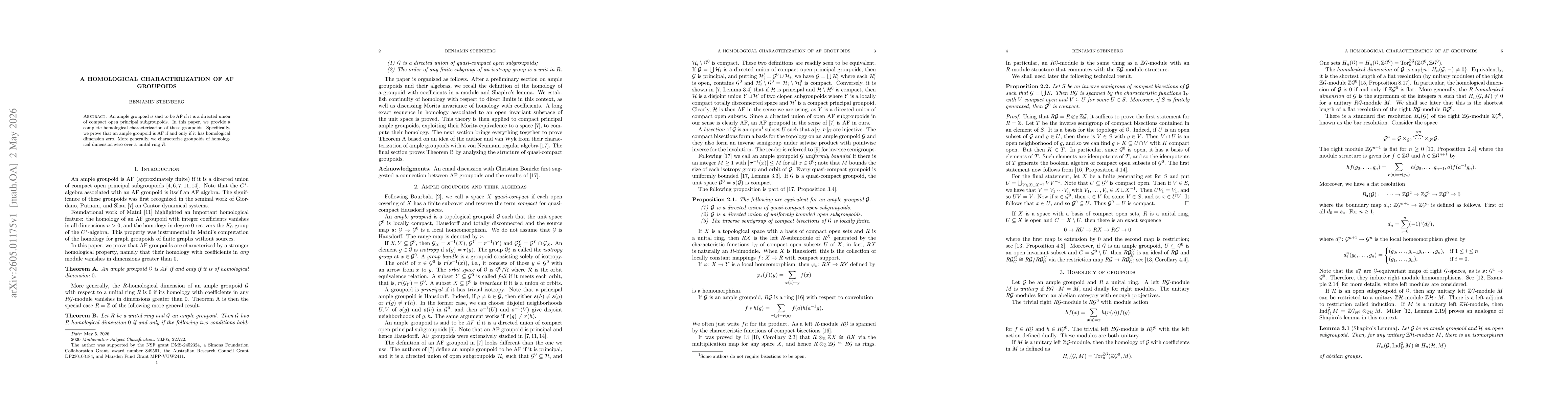 Thumbnail for A homological characterization of AF groupoids
