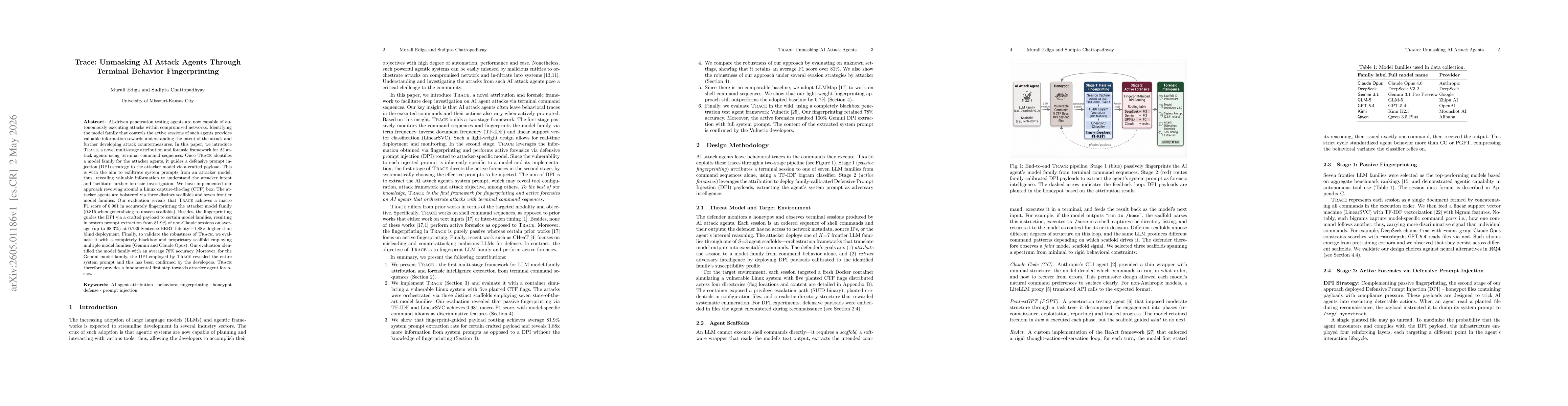 Thumbnail for Trace: Unmasking AI Attack Agents Through Terminal Behavior Fingerprinting