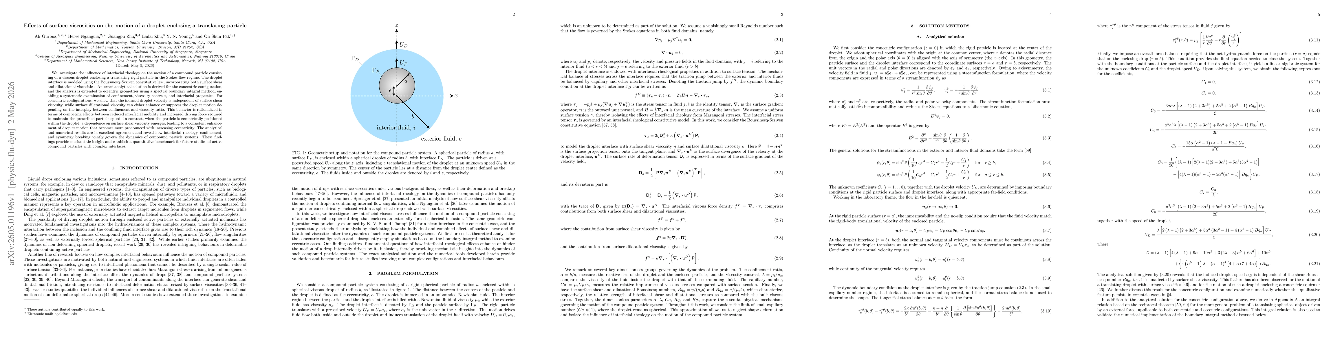 Thumbnail for Effects of surface viscosities on the motion of a droplet enclosing a translating particle