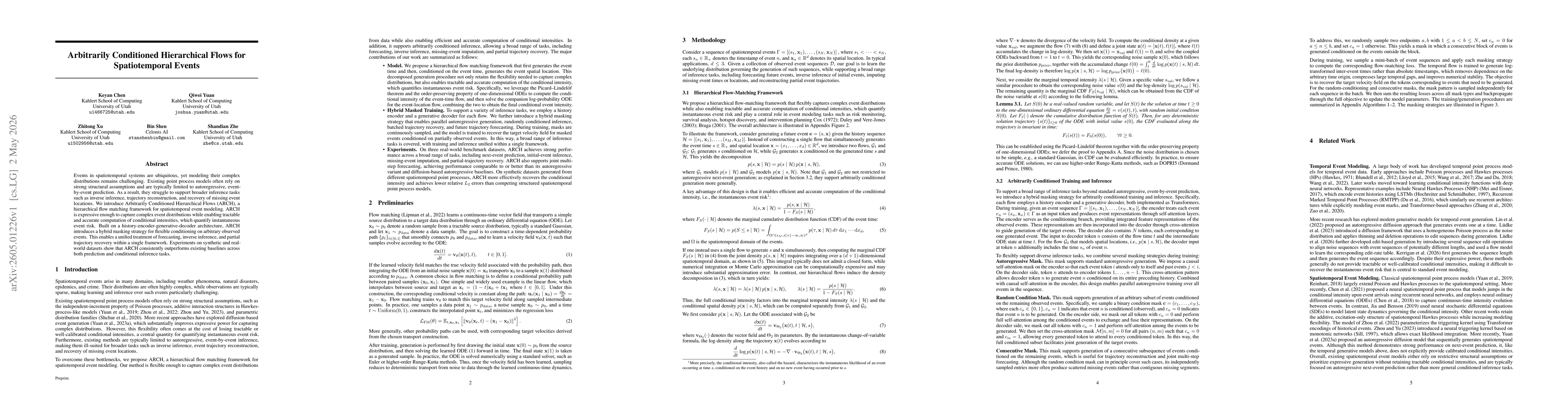 Thumbnail for Arbitrarily Conditioned Hierarchical Flows for Spatiotemporal Events