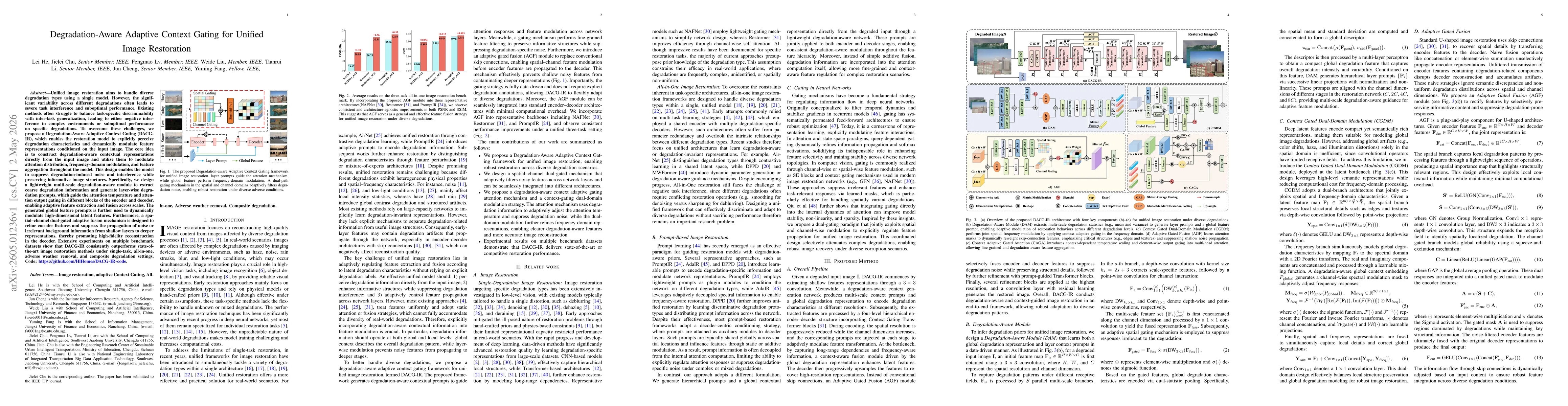 Thumbnail for Degradation-Aware Adaptive Context Gating for Unified Image Restoration