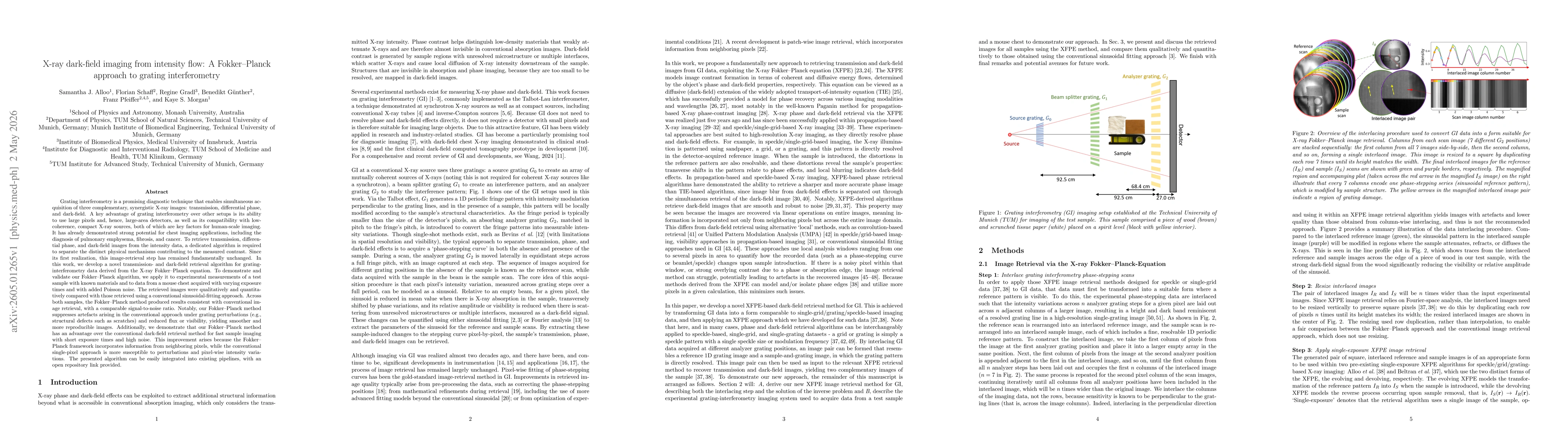 Thumbnail for X-ray dark-field imaging from intensity flow: A Fokker-Planck approach to grating interferometry