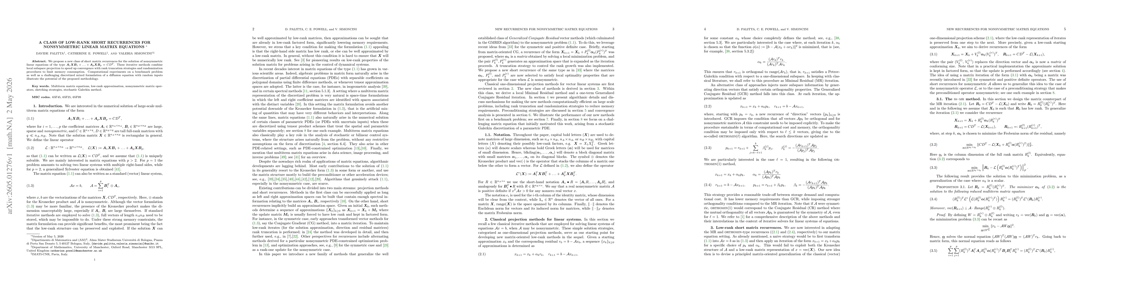 Thumbnail for A class of low-rank short recurrences for nonsymmetric linear matrix equations