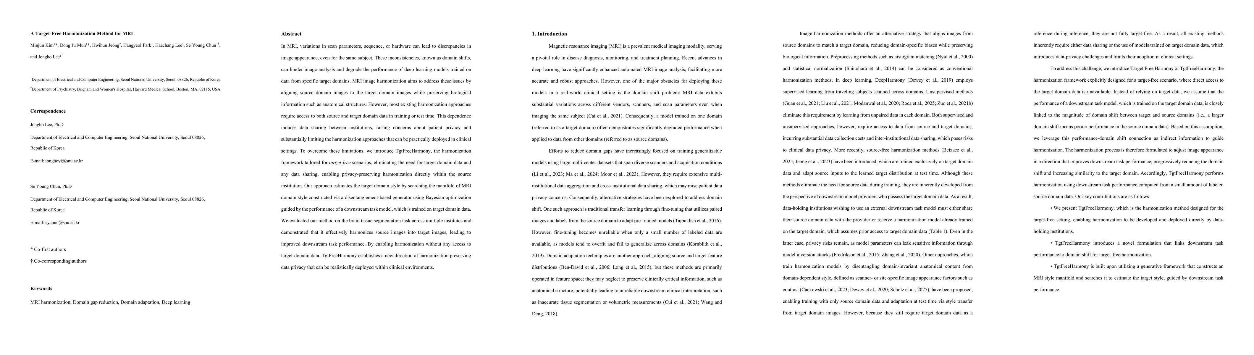 Thumbnail for A Target-Free Harmonization Method for MRI