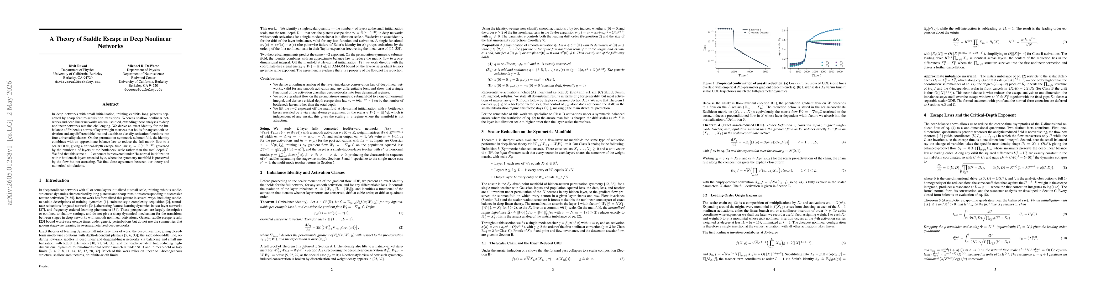 Thumbnail for A Theory of Saddle Escape in Deep Nonlinear Networks