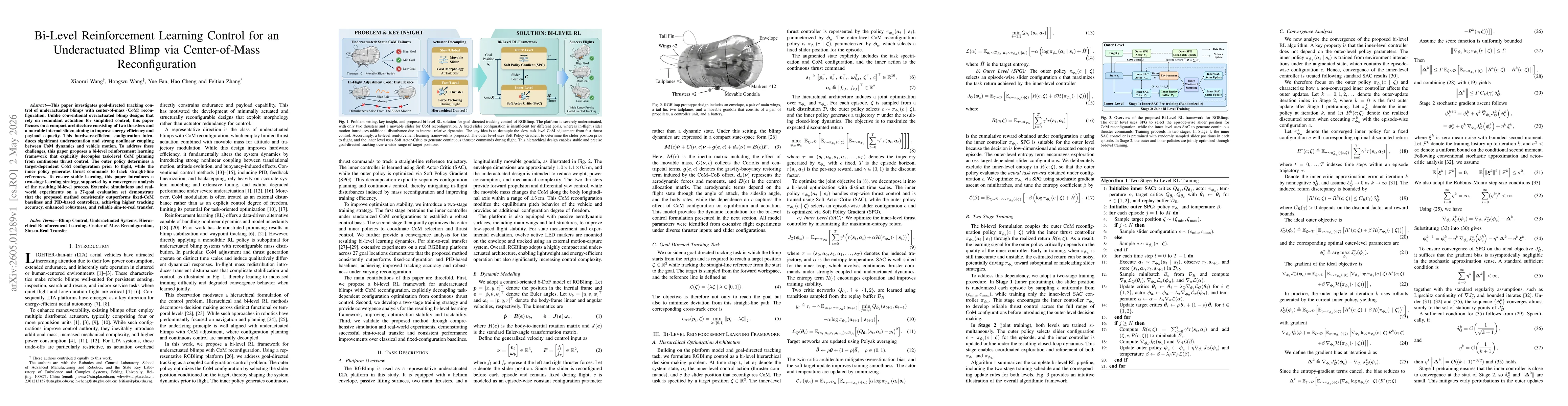 Thumbnail for Bi-Level Reinforcement Learning Control for an Underactuated Blimp via Center-of-Mass Reconfiguration