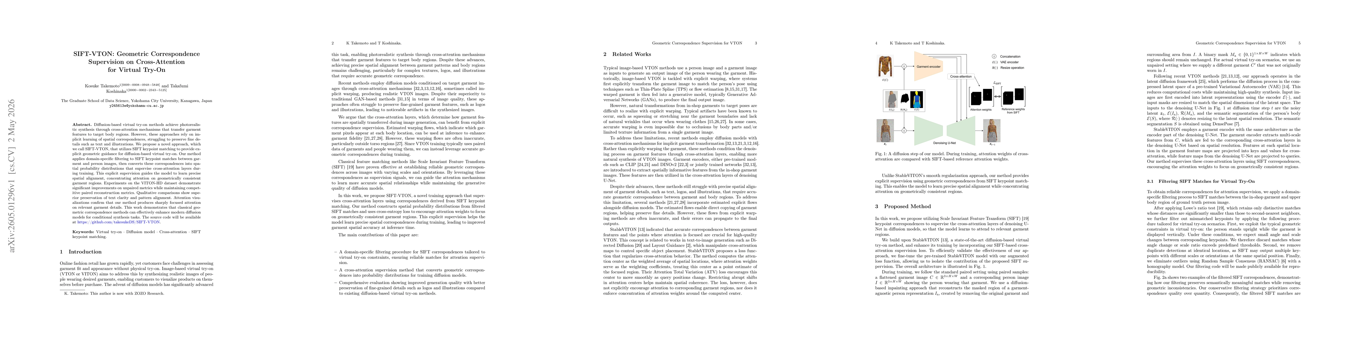 Thumbnail for SIFT-VTON: Geometric Correspondence Supervision on Cross-Attention for Virtual Try-On