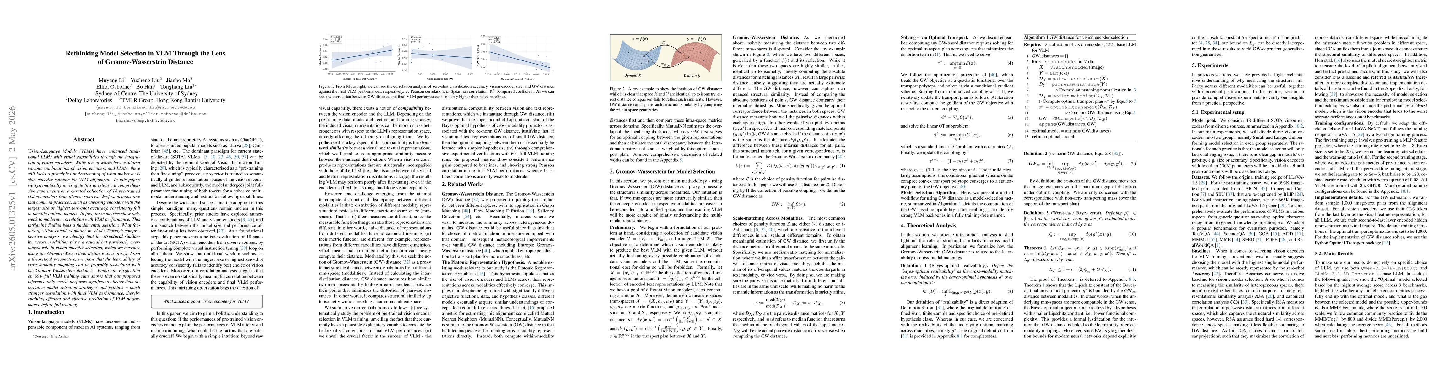 Thumbnail for Rethinking Model Selection in VLM Through the Lens of Gromov-Wasserstein Distance