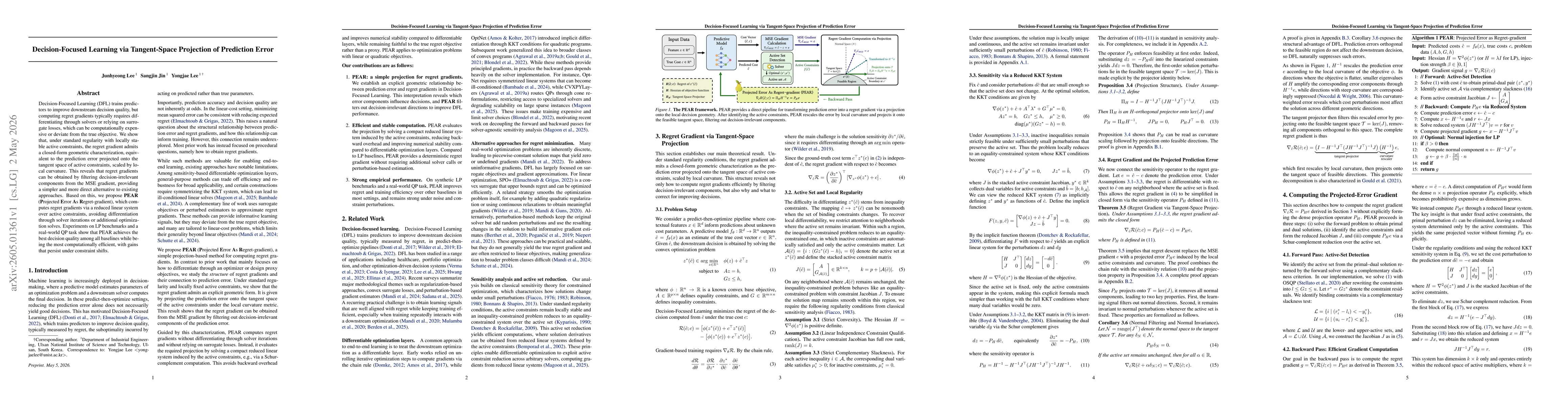 Thumbnail for Decision-Focused Learning via Tangent-Space Projection of Prediction Error
