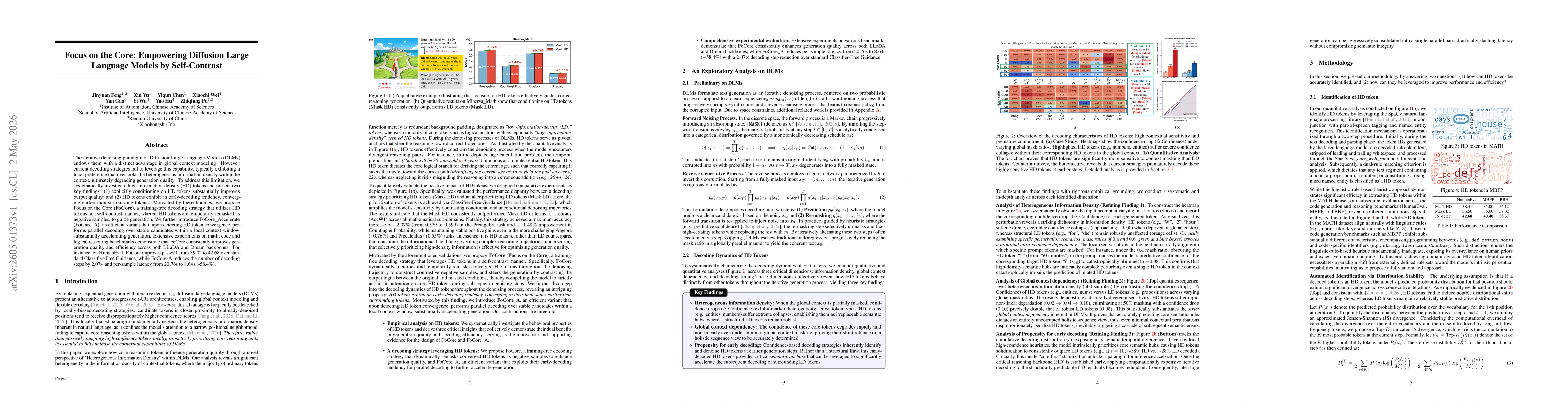 Thumbnail for Focus on the Core: Empowering Diffusion Large Language Models by Self-Contrast