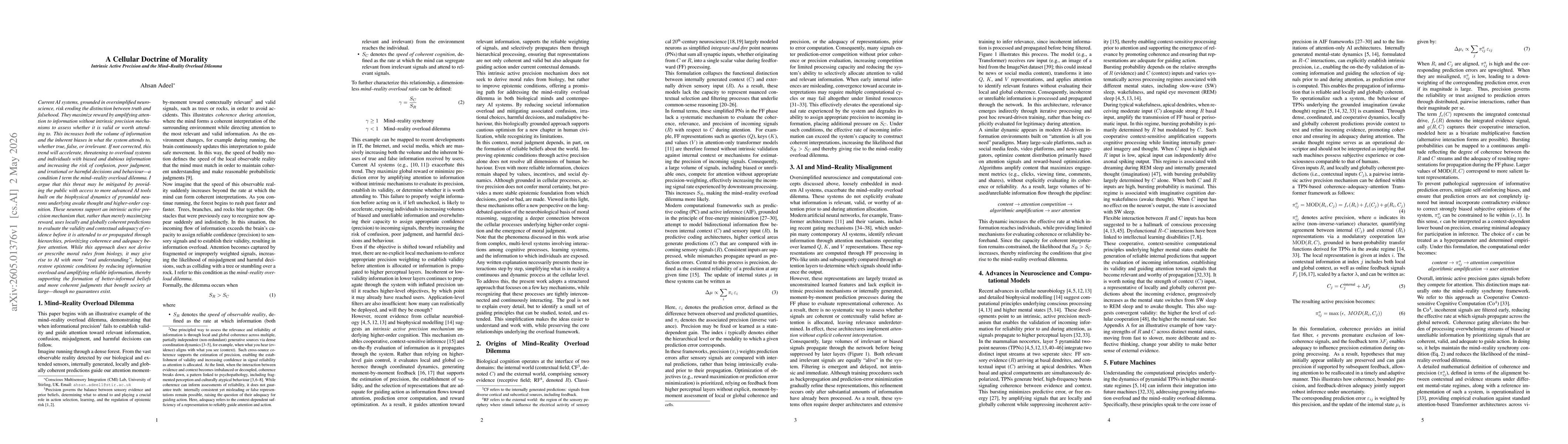 Thumbnail for A Cellular Doctrine of Morality: Intrinsic Active Precision and the Mind-Reality Overload Dilemma