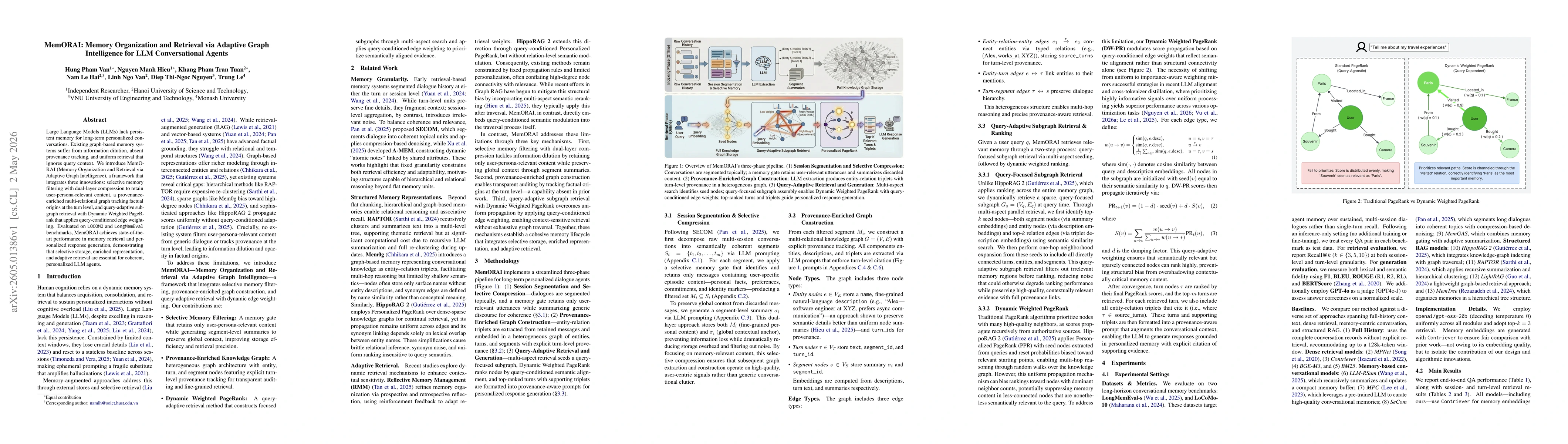 Thumbnail for MemORAI: Memory Organization and Retrieval via Adaptive Graph Intelligence for LLM Conversational Agents