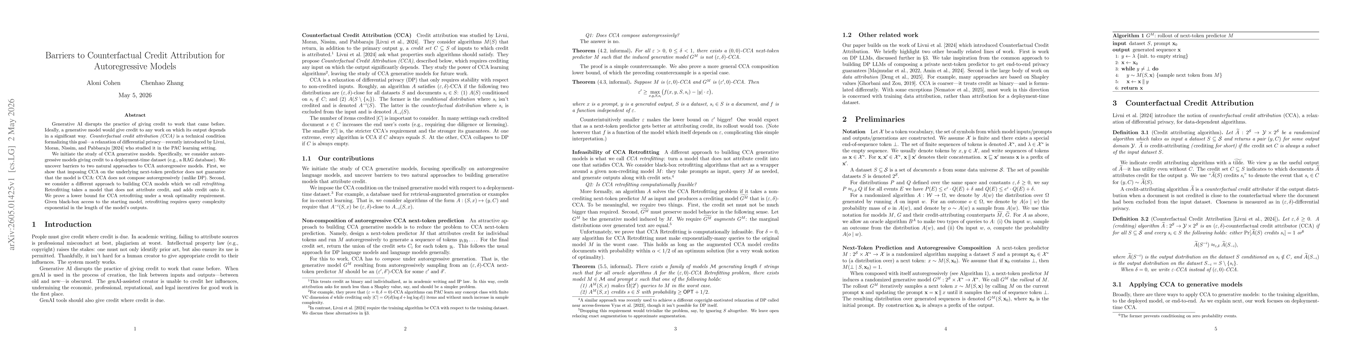 Thumbnail for Barriers to Counterfactual Credit Attribution for Autoregressive Models