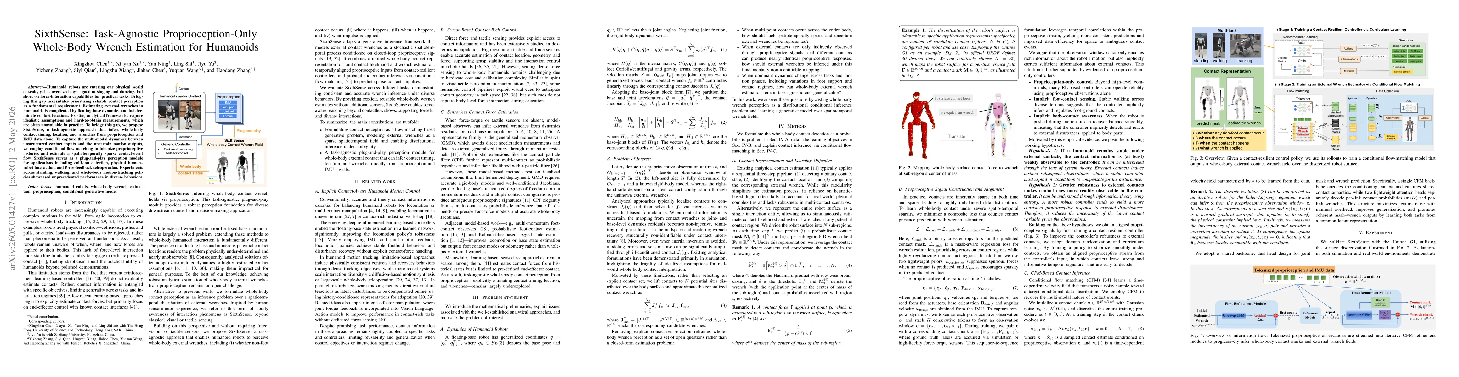 Thumbnail for SixthSense: Task-Agnostic Proprioception-Only Whole-Body Wrench Estimation for Humanoids