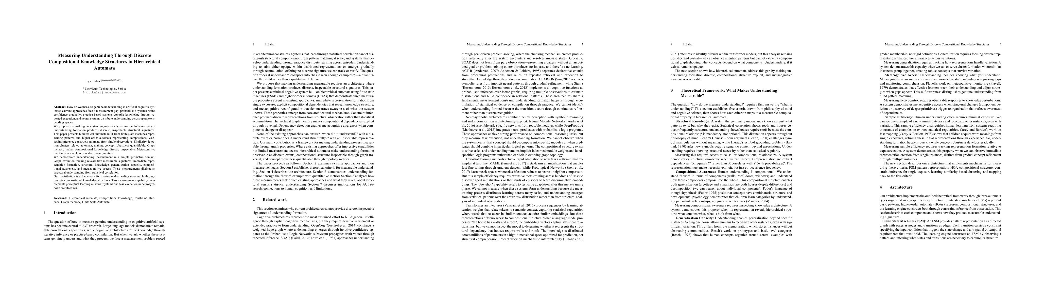 Thumbnail for Measuring Understanding Through Discrete Compositional Knowledge Structures in Hierarchical Automata