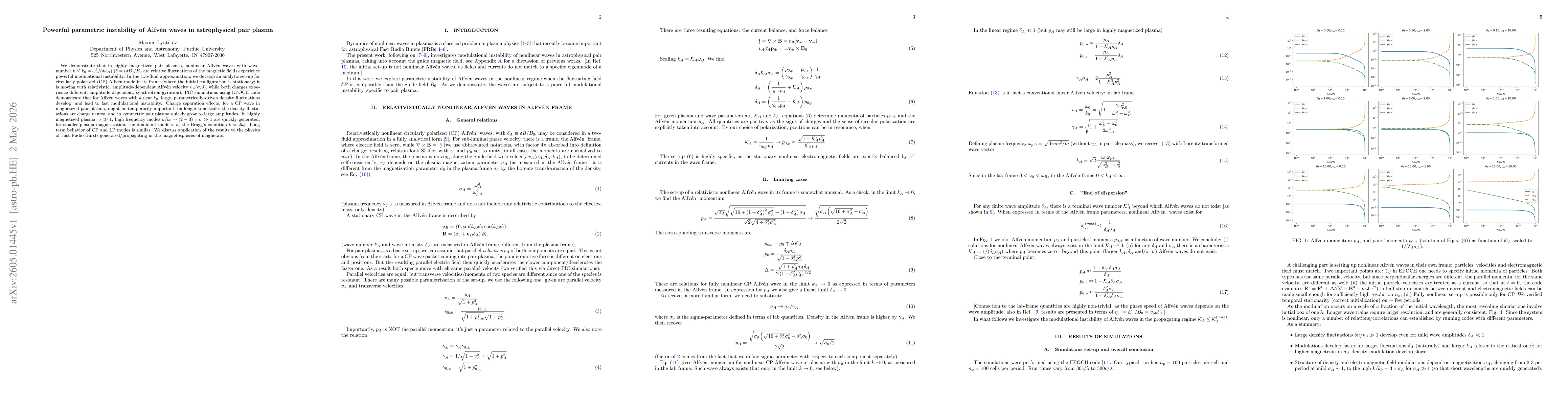 Thumbnail for Powerful parametric instability of Alfven waves in astrophysical pair plasma