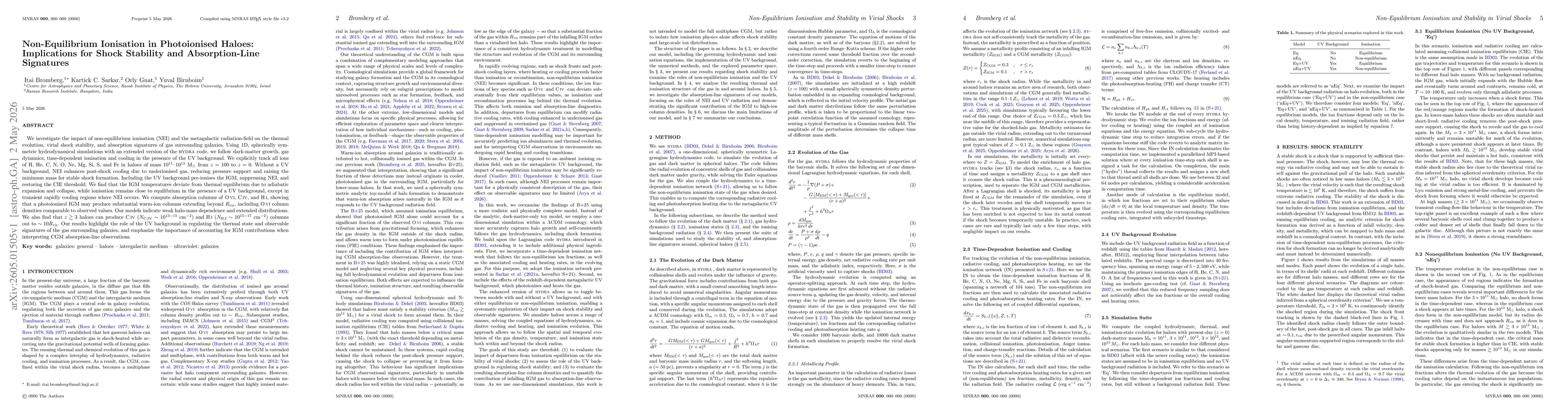 Thumbnail for Non-Equilibrium Ionisation in Photoionised Haloes: Implications for Shock Stability and Absorption-Line Signatures
