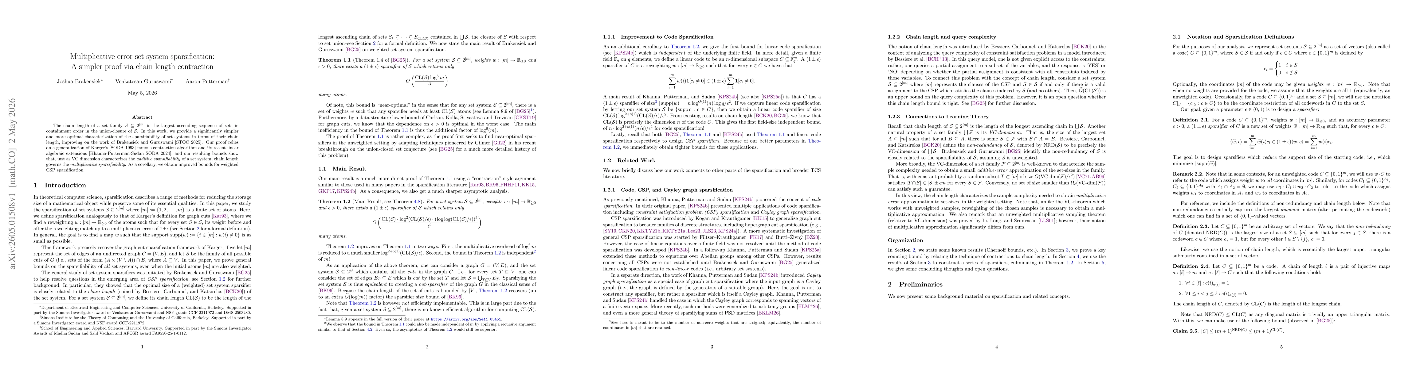 Thumbnail for Multiplicative error set system sparsification: A simpler proof via chain length contraction