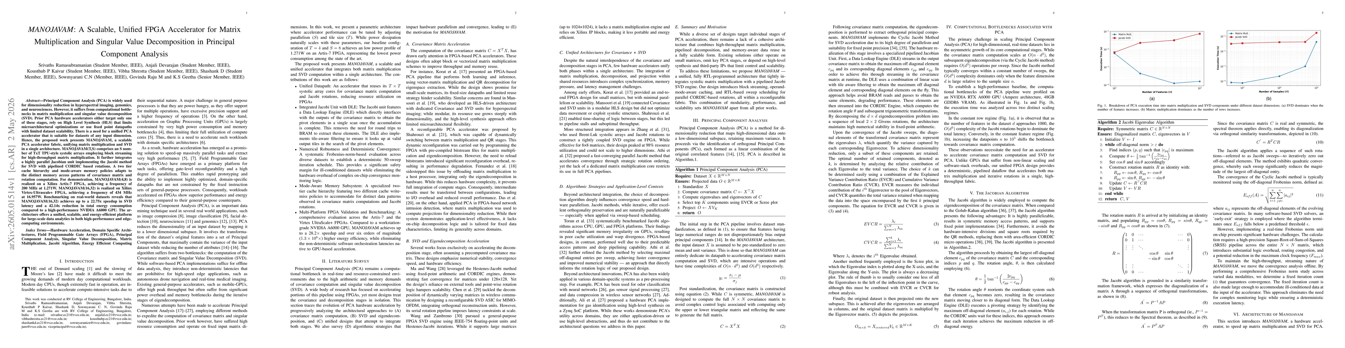 Thumbnail for MANOJAVAM: A Scalable, Unified FPGA Accelerator for Matrix Multiplication and Singular Value Decomposition in Principal Component Analysis