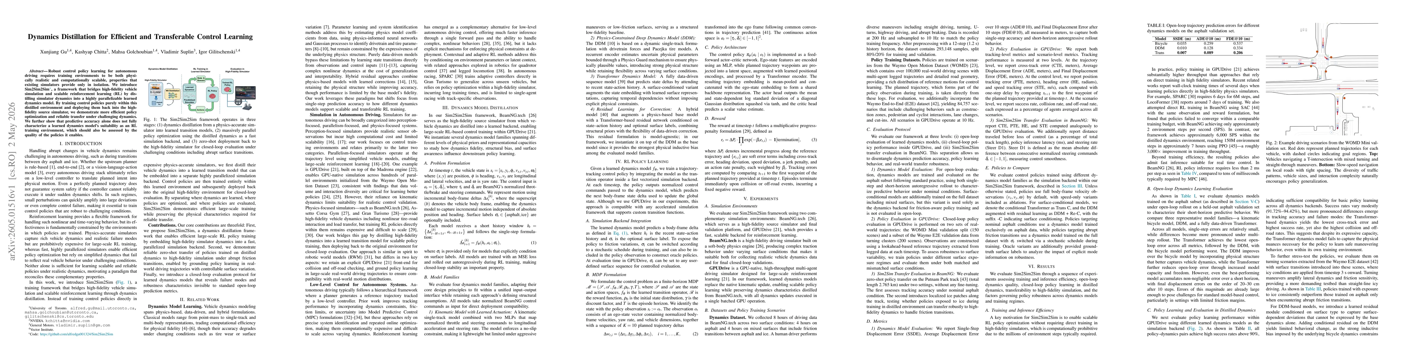 Thumbnail for Dynamics Distillation for Efficient and Transferable Control Learning