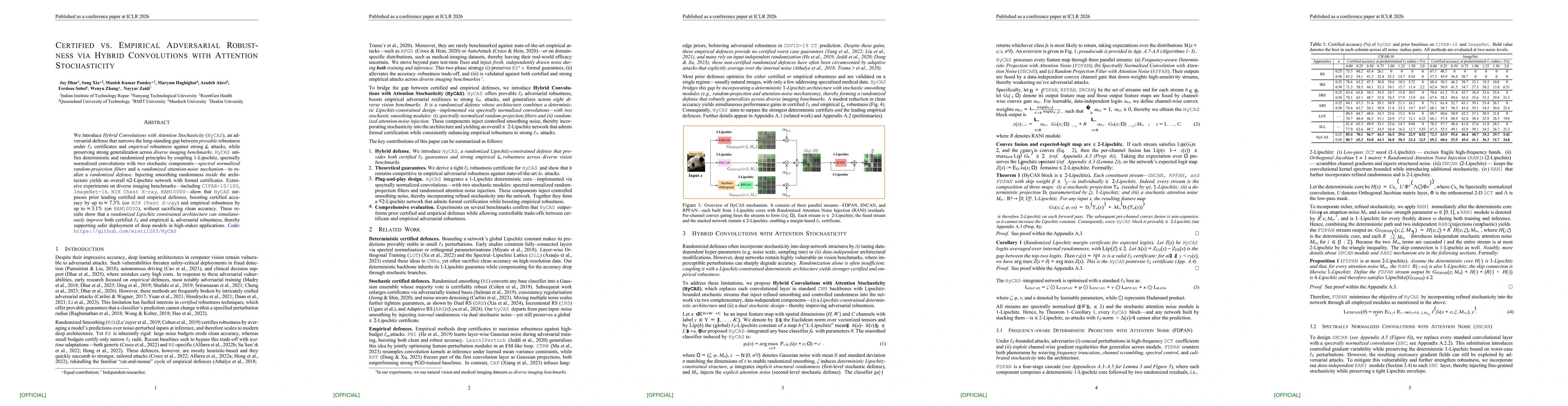 Thumbnail for Certified vs. Empirical Adversarial Robust-ness via Hybrid Convolutions with Attention Stochasticity