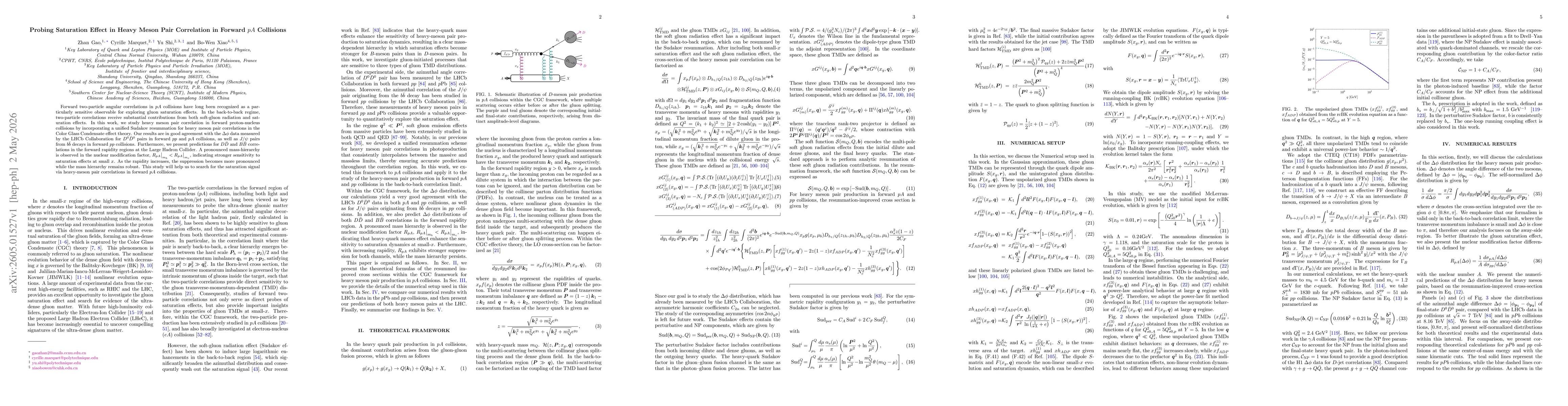 Thumbnail for Probing Saturation Effect in Heavy Meson Pair Correlation in Forward $pA$ Collisions