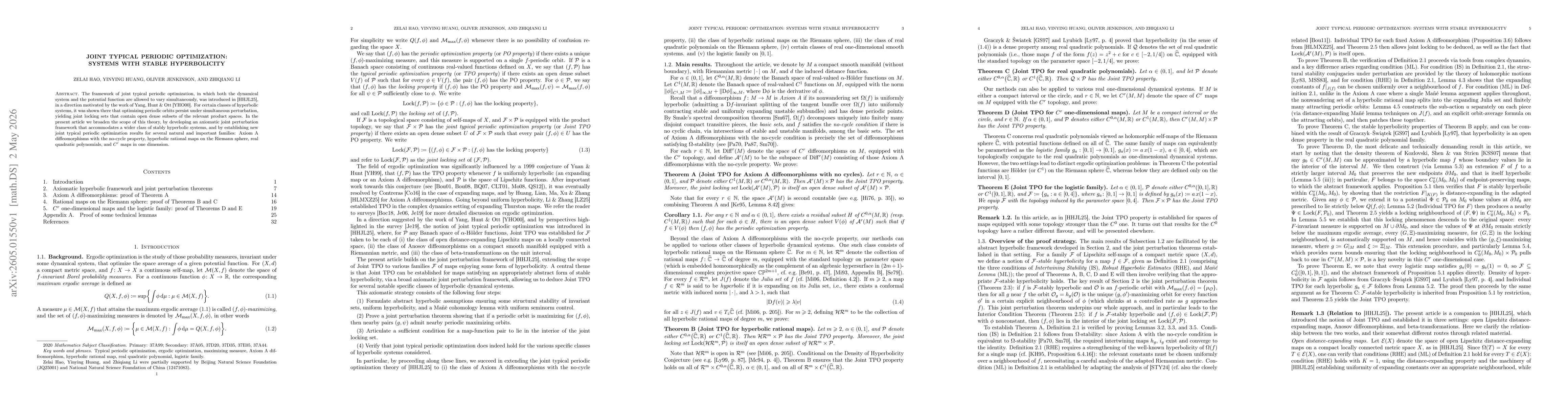Thumbnail for Joint typical periodic optimization: systems with stable hyperbolicity
