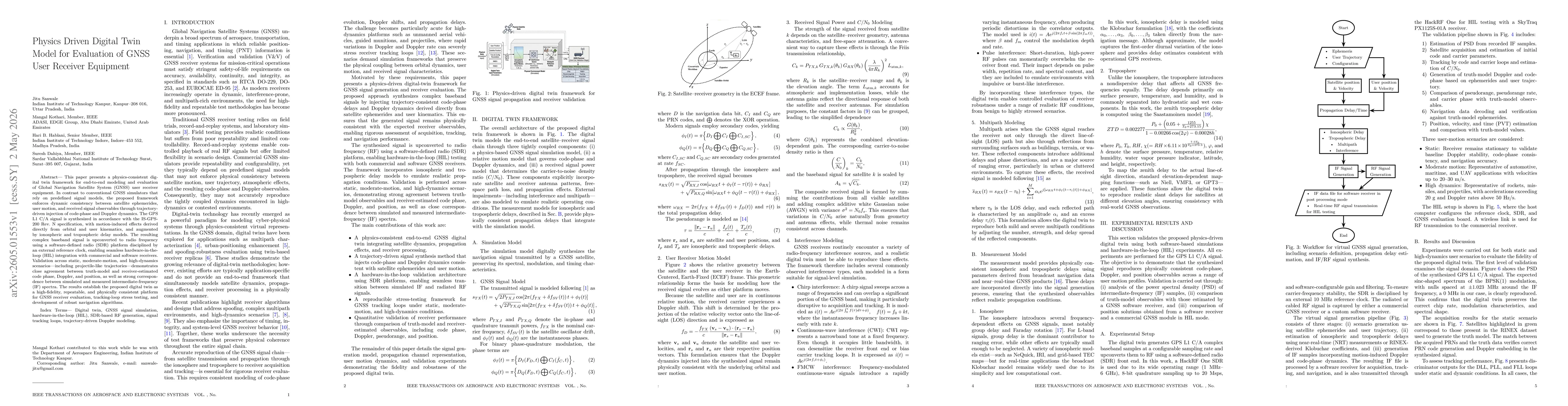 Thumbnail for Physics Driven Digital Twin Model for Evaluation of GNSS User Receiver Equipment