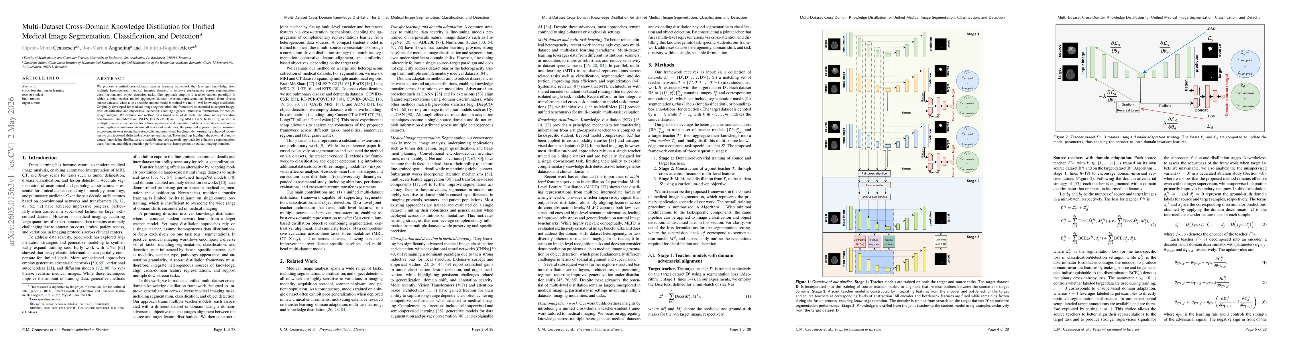 Thumbnail for Multi-Dataset Cross-Domain Knowledge Distillation for Unified Medical Image Segmentation, Classification, and Detection