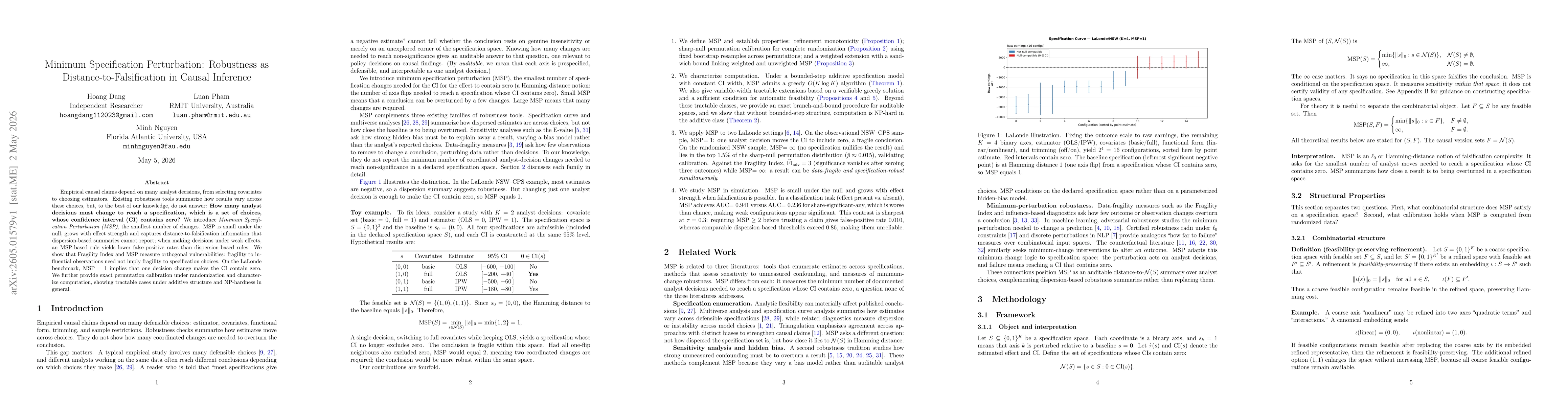 Thumbnail for Minimum Specification Perturbation: Robustness as Distance-to-Falsification in Causal Inference