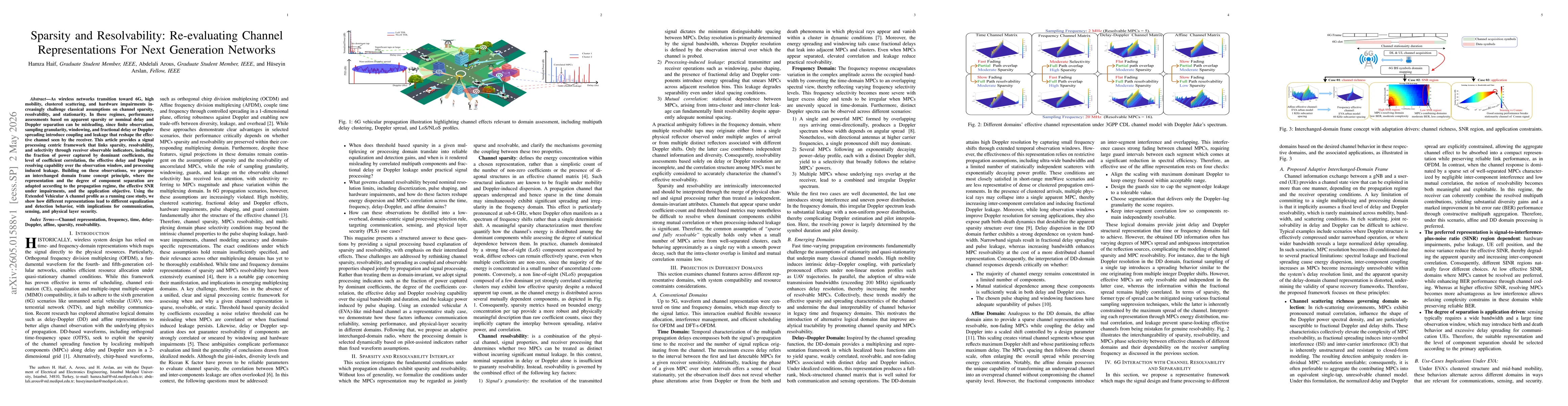 Thumbnail for Sparsity and Resolvability: Re-evaluating Channel Representations For Next Generation Networks