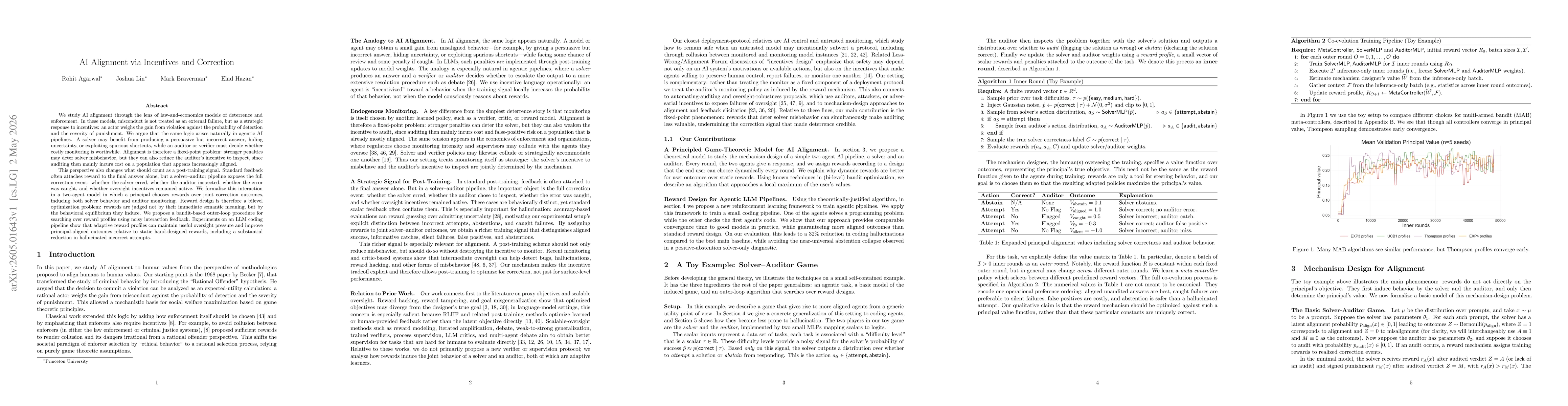 Thumbnail for AI Alignment via Incentives and Correction