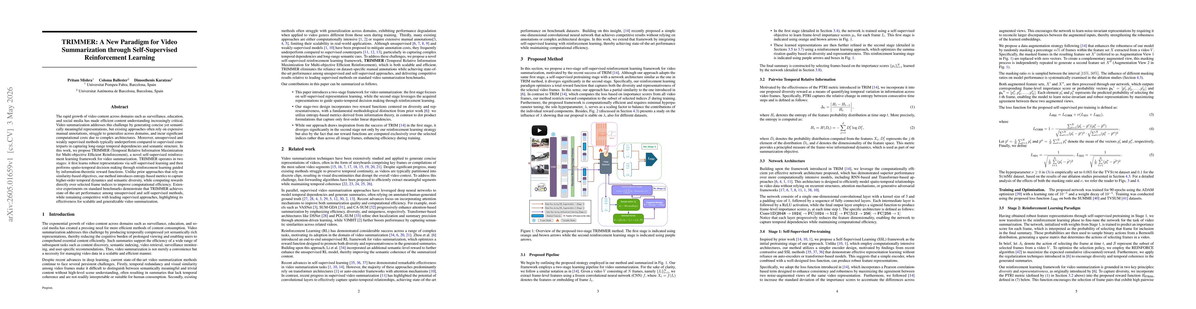 Thumbnail for TRIMMER: A New Paradigm for Video Summarization through Self-Supervised Reinforcement Learning