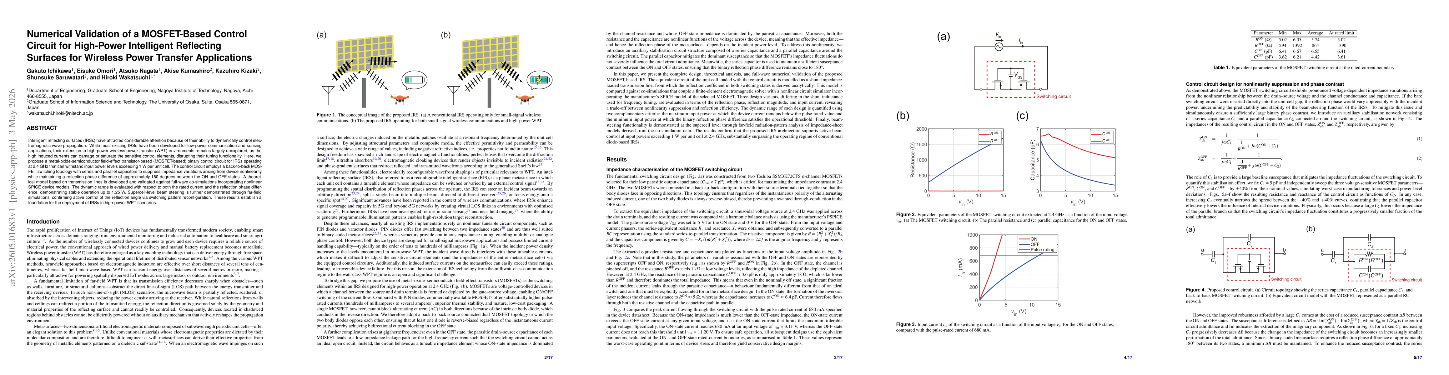 Thumbnail for Numerical Validation of a MOSFET-Based Control Circuit for High-Power Intelligent Reflecting Surfaces for Wireless Power Transfer Applications