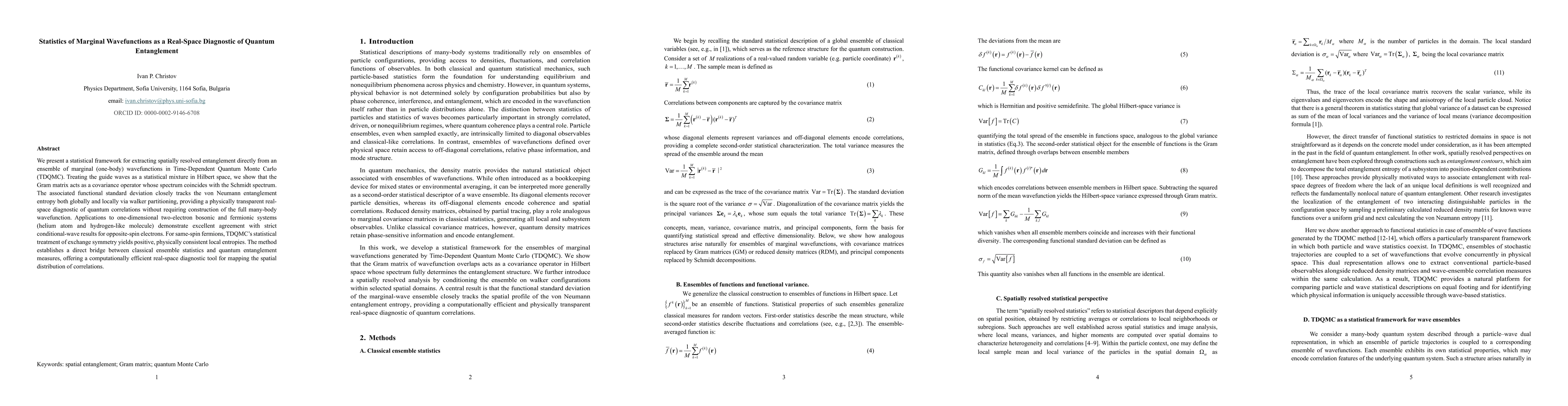 Thumbnail for Statistics of Marginal Wavefunctions as a Real-Space Diagnostic of Quantum Entanglement
