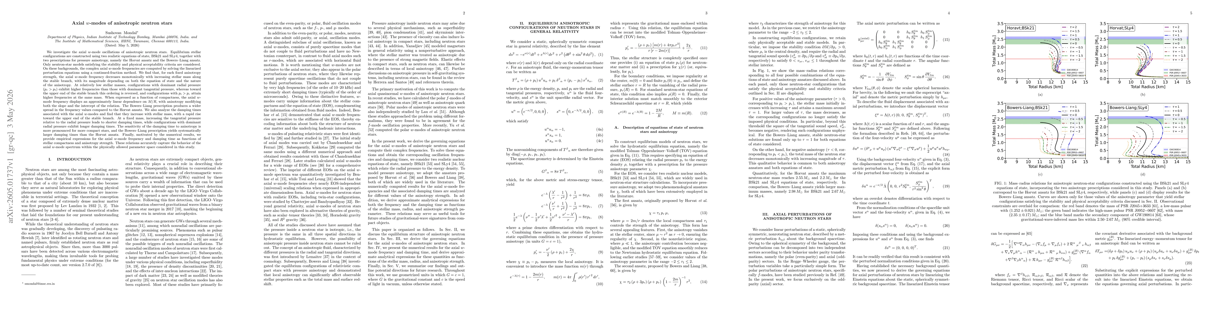 Thumbnail for Axial $w$-modes of anisotropic neutron stars