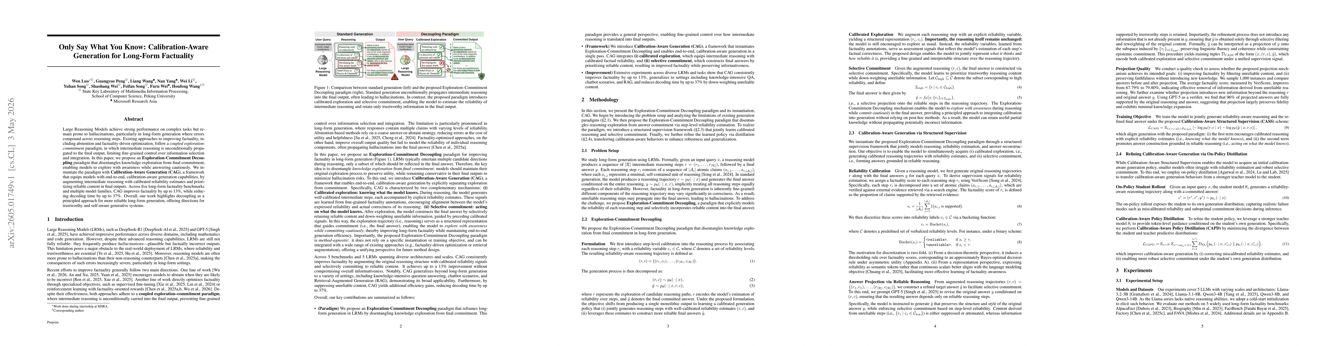 Thumbnail for Only Say What You Know: Calibration-Aware Generation for Long-Form Factuality