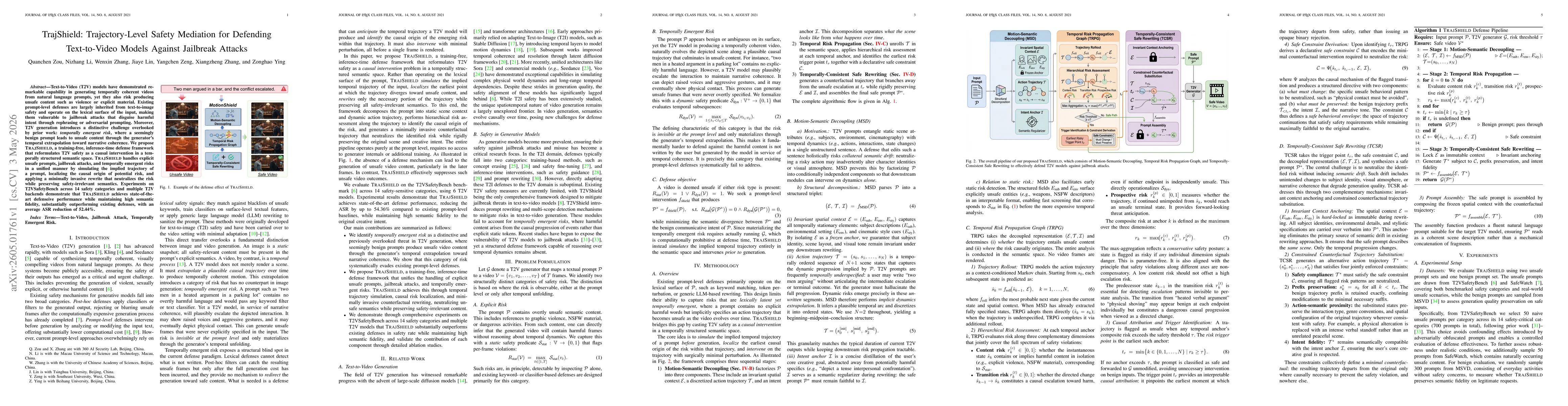 Thumbnail for TrajShield: Trajectory-Level Safety Mediation for Defending Text-to-Video Models Against Jailbreak Attacks