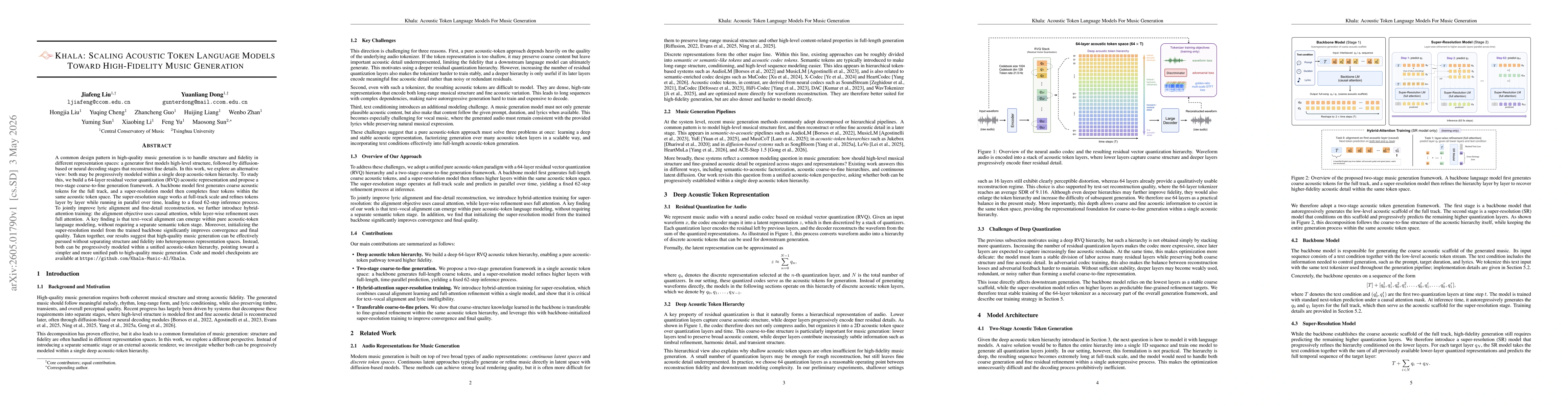 Thumbnail for Khala: Scaling Acoustic Token Language Models Toward High-Fidelity Music Generation
