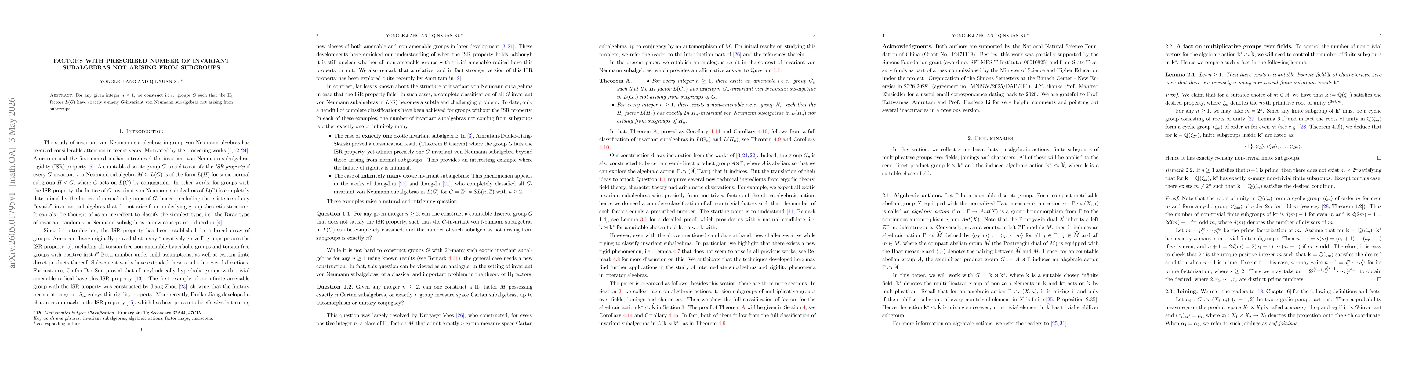 Thumbnail for Factors with prescribed number of invariant subalgebras not arising from subgroups