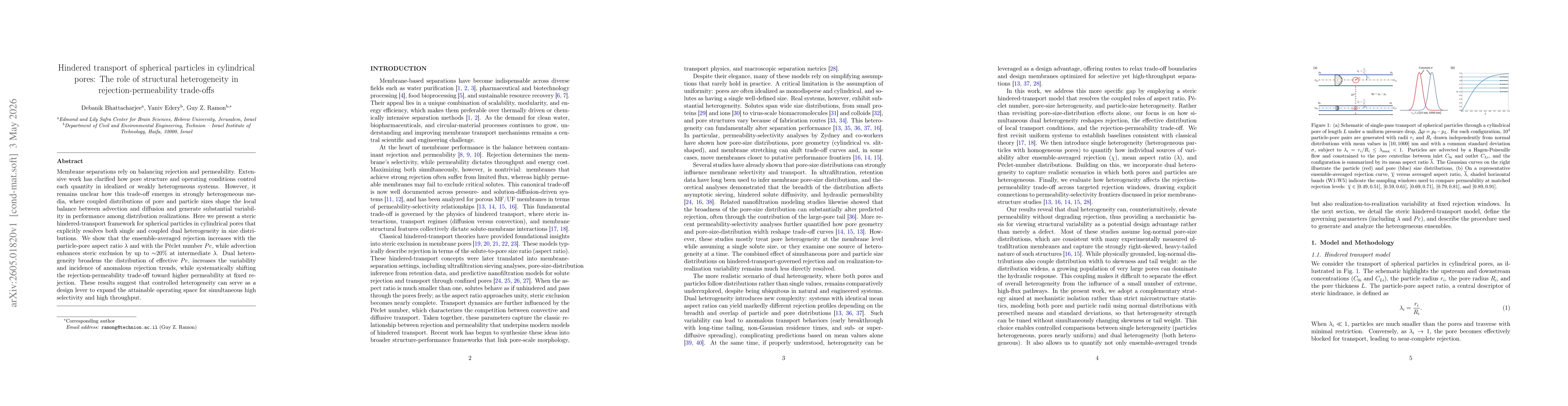 Thumbnail for Hindered transport of spherical particles in cylindrical pores: The role of structural heterogeneity in rejection-permeability trade-offs