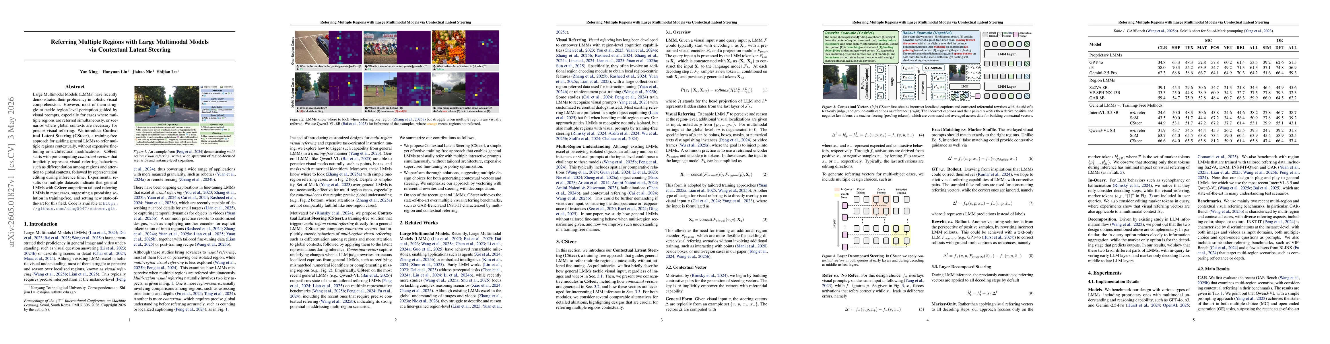 Thumbnail for Referring Multiple Regions with Large Multimodal Models via Contextual Latent Steering