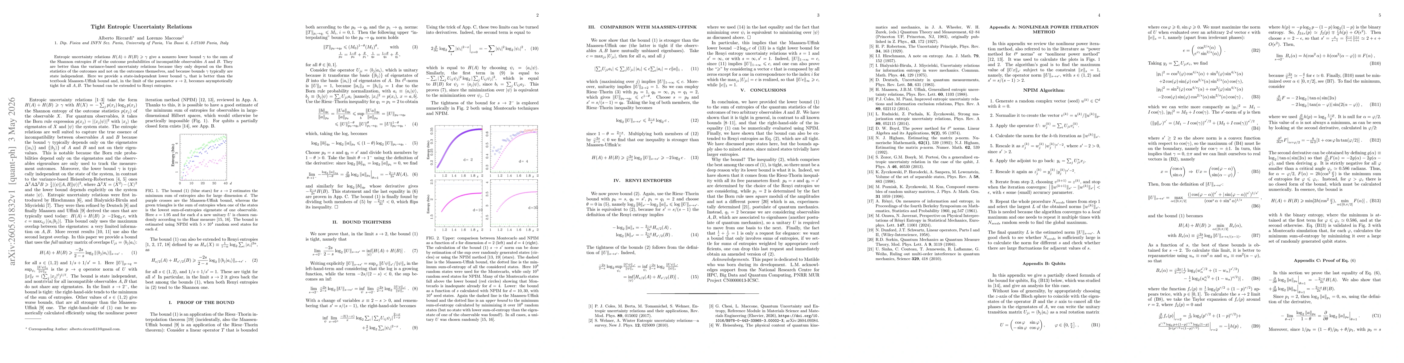 Thumbnail for Tight Entropic Uncertainty Relations