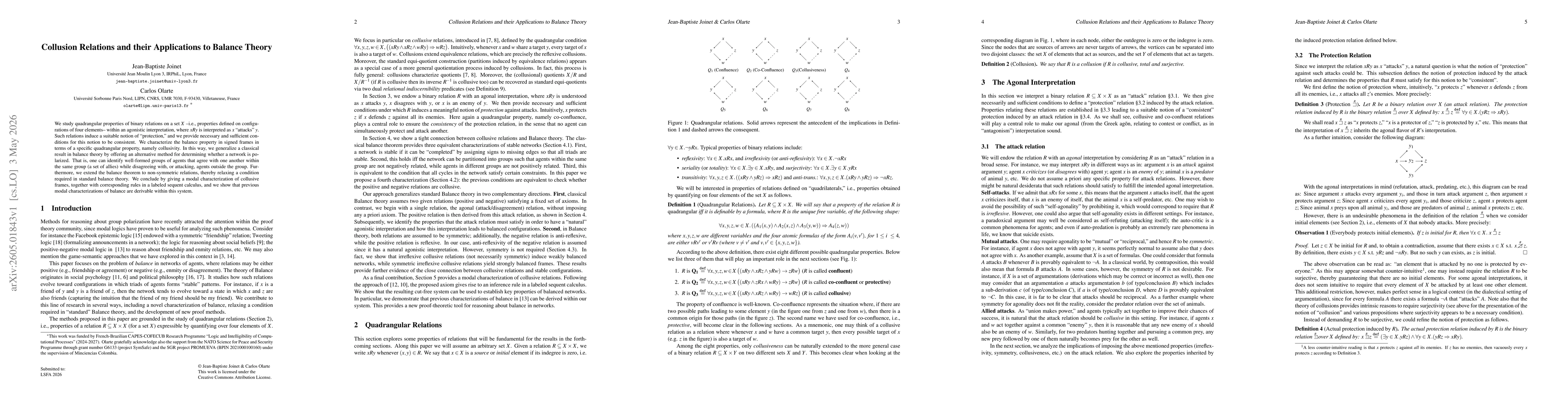 Thumbnail for Collusion Relations and their Applications to Balance Theory