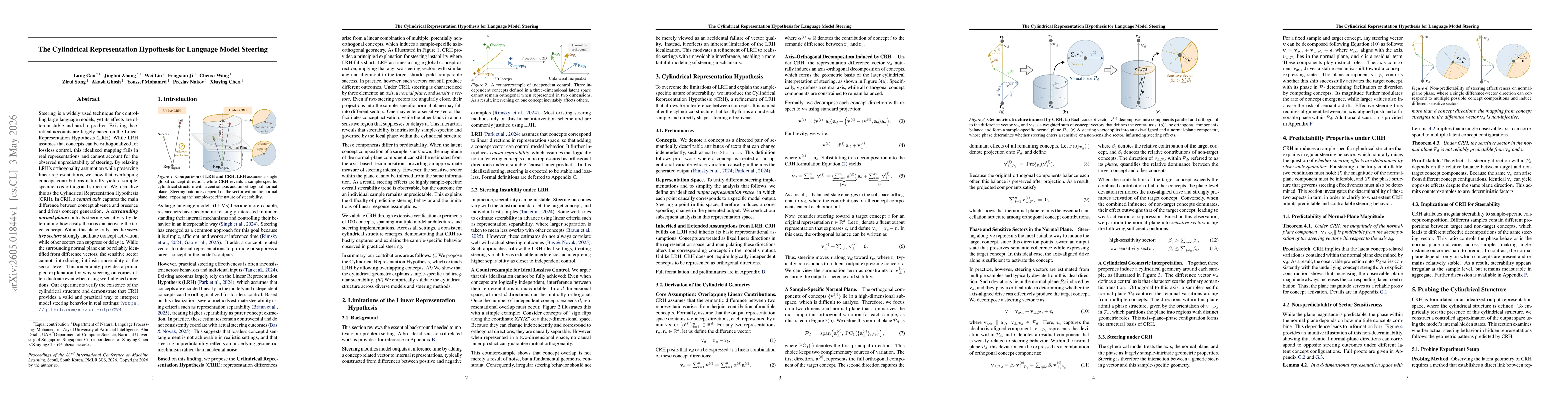 Thumbnail for The Cylindrical Representation Hypothesis for Language Model Steering