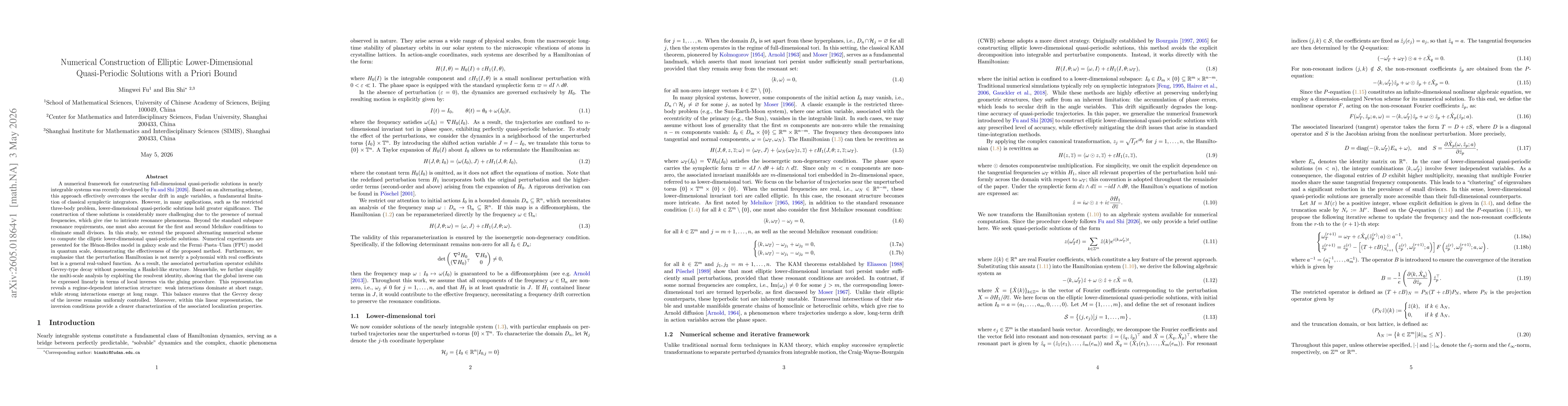 Thumbnail for Numerical Construction of Elliptic Lower-Dimensional Quasi-Periodic Solutions with a Priori Bound