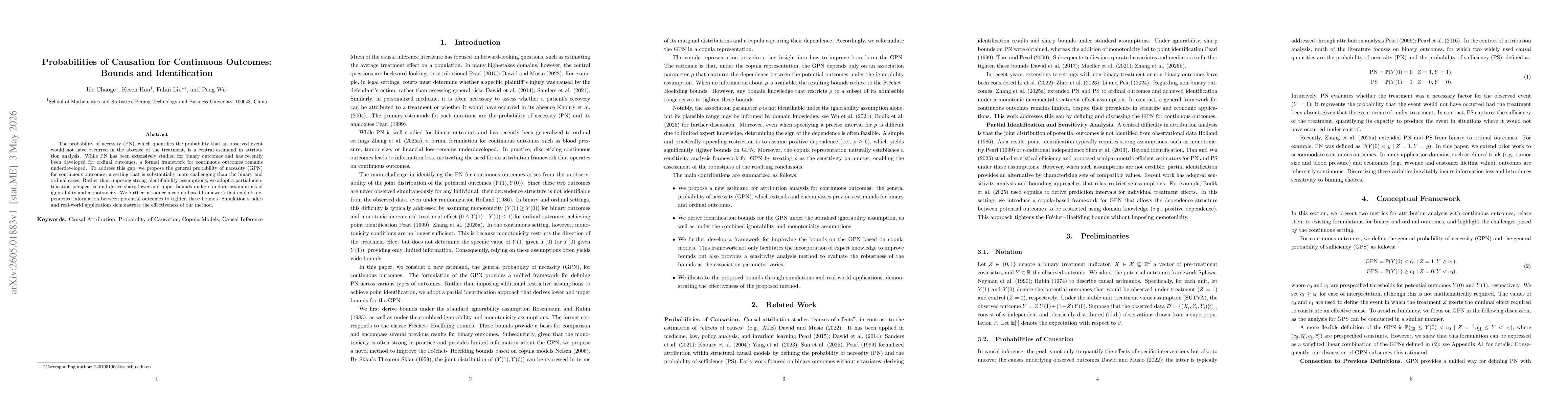 Thumbnail for Probabilities of Causation for Continuous Outcomes: Bounds and Identification